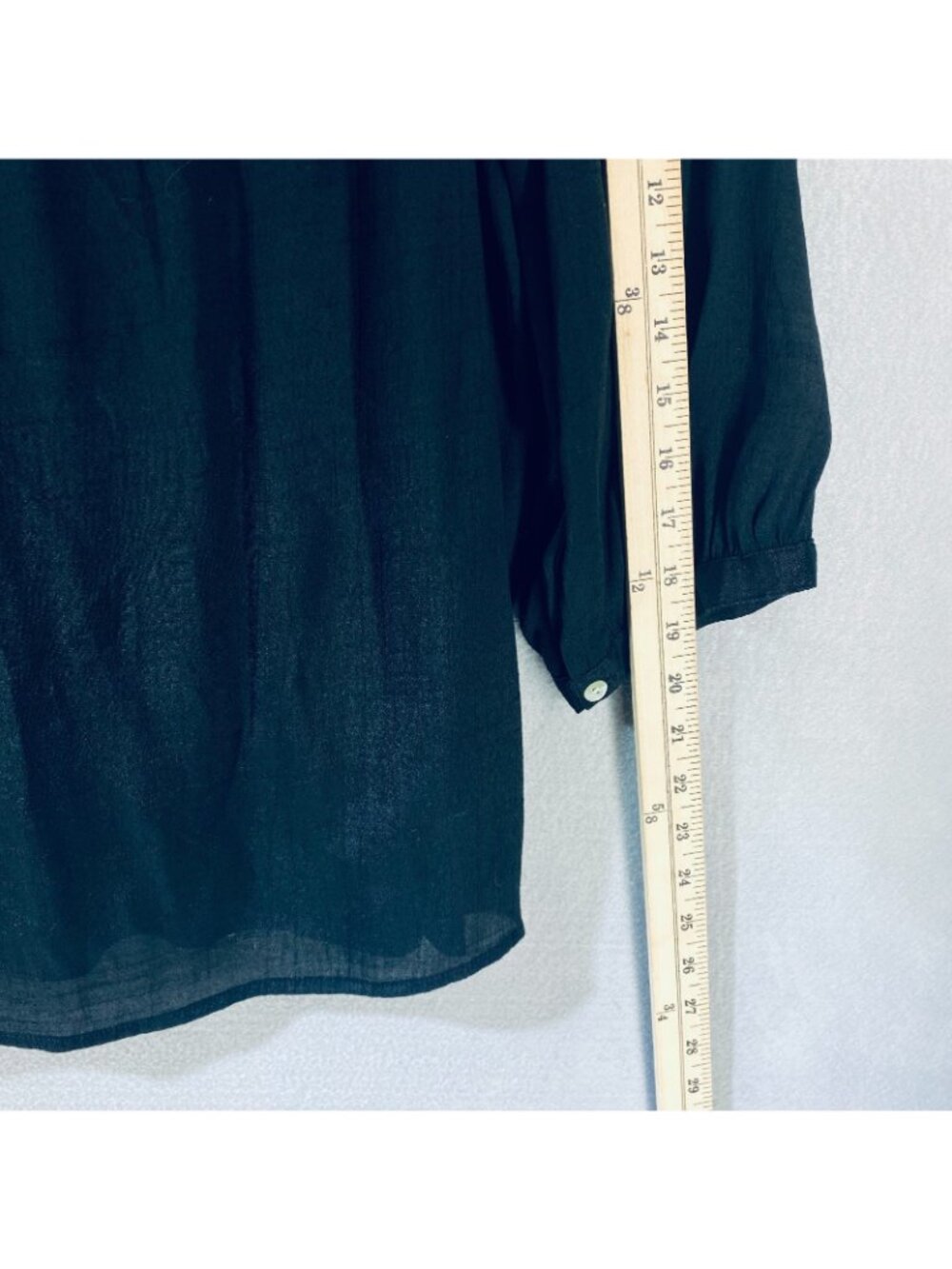 Anthropologie Figueroa & Flower Top Womens L Black Crochet Blouse Whimsygoth - Picture 10 of 11